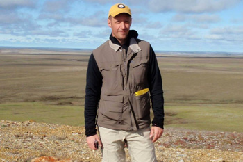 Portrait of scientist Paul Zorn on the tundra